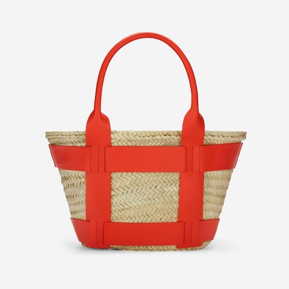 Demellier. REDUCED.Santorini Handbag.Straw and Leather.Shoulder Satchel TAGS - Picture 4 of 8